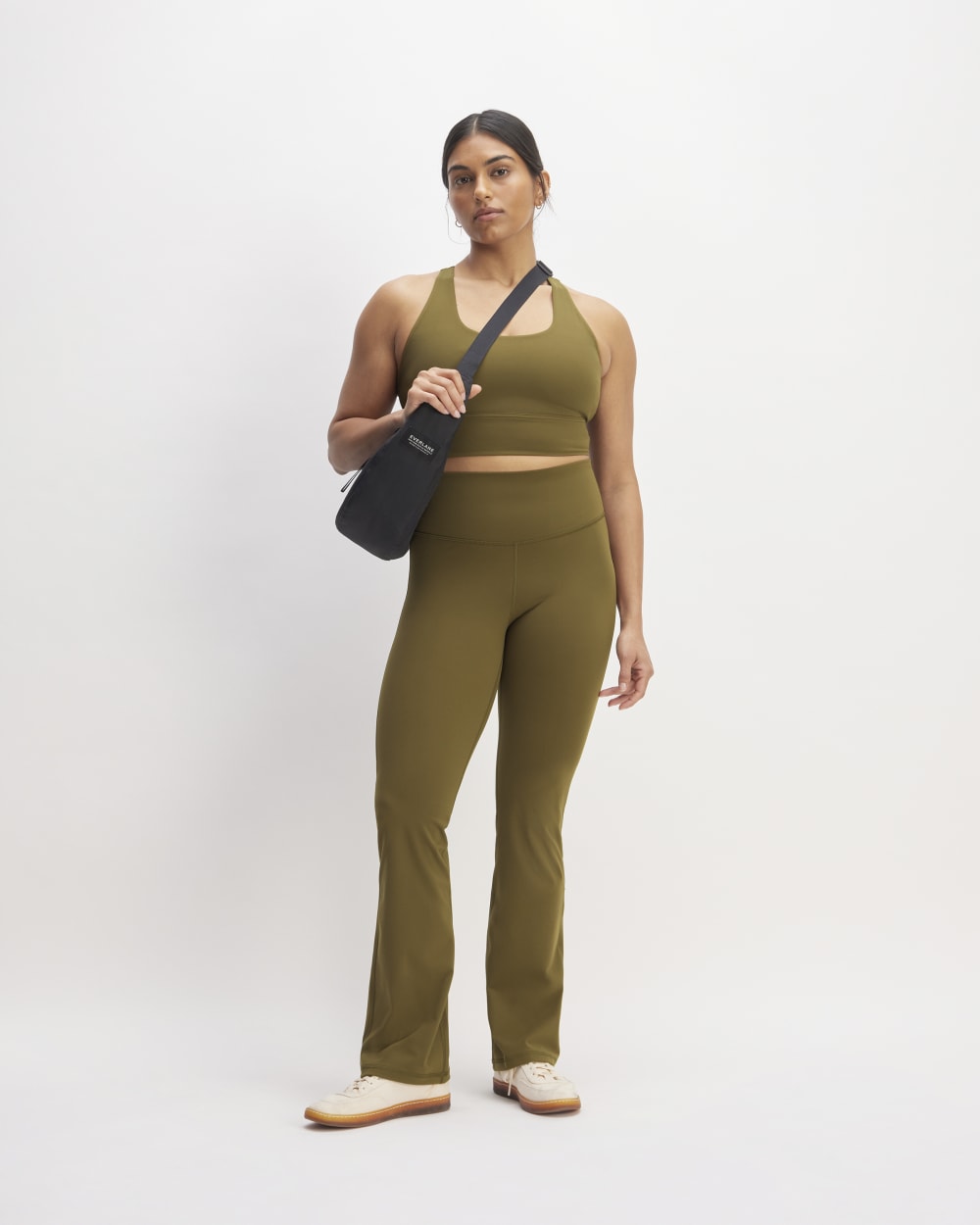 The Perform Flare Legging in Beech — front view