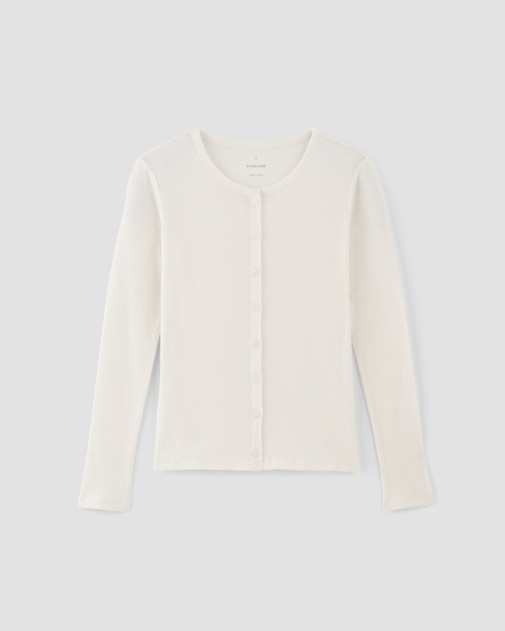 The Vintage Rib Cardigan in Bone — alternate view
