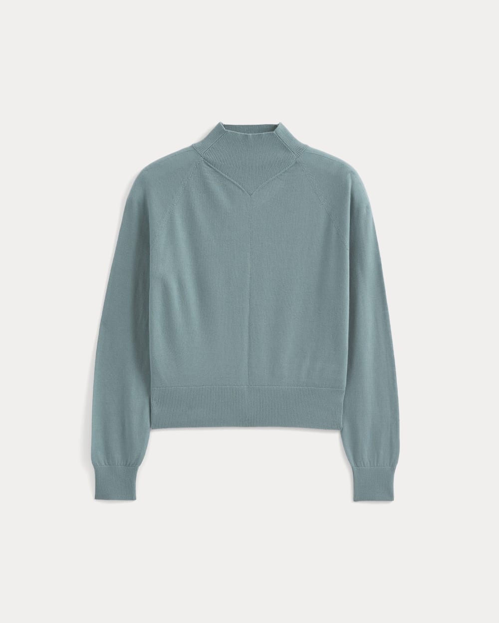 Mockneck Sweater In Ultrafine Merino in Gray Mist — alternate view