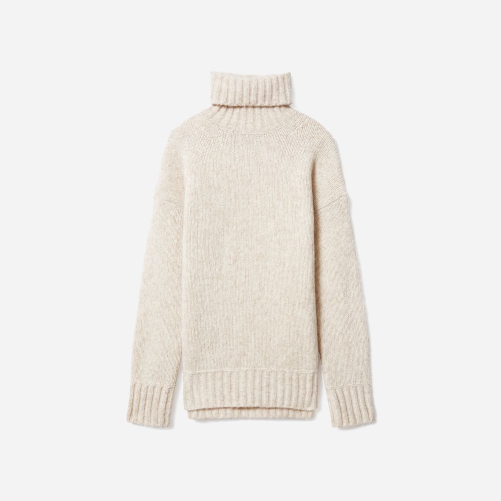 The Cloud Turtleneck in Heathered Ivory — alternate view