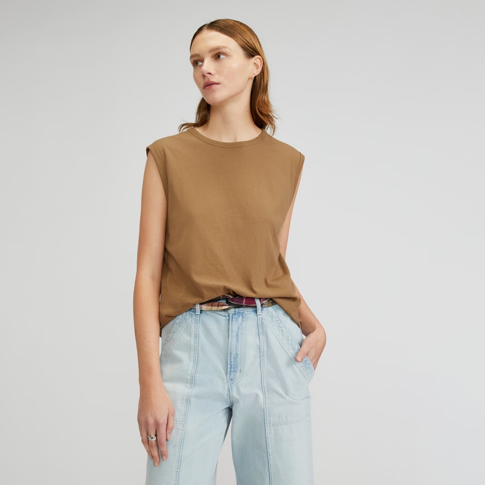 The Air Muscle Tank in Toasted Coconut — front view