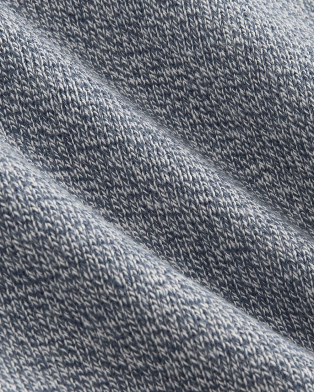 The Boxy Sweater in Everyday Cotton in Blue Indigo/Canvas Twist — detail view