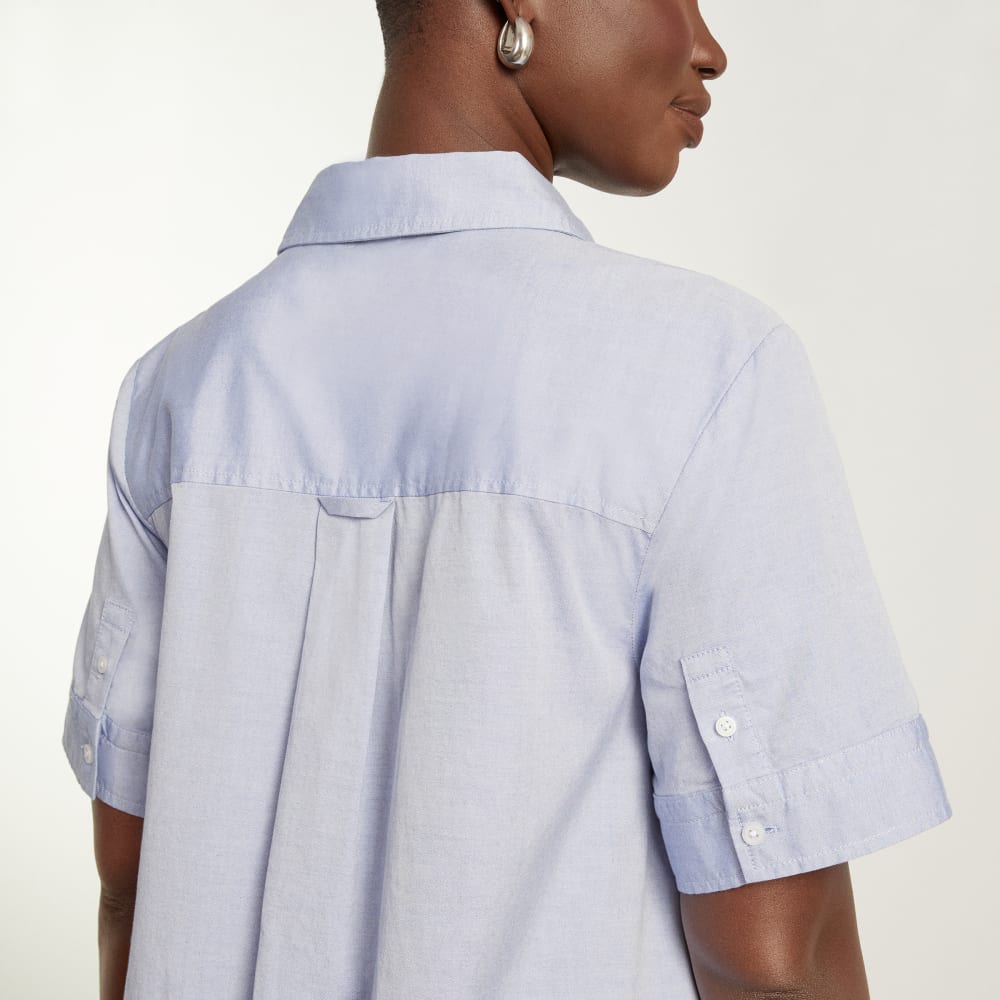 The Daytripper Dress in Slate Blue — detail view