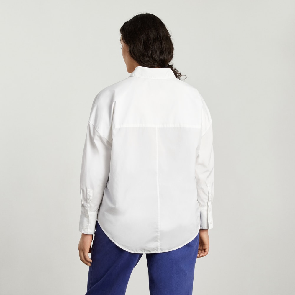 The Oversized Poplin Shirt in White — detail view