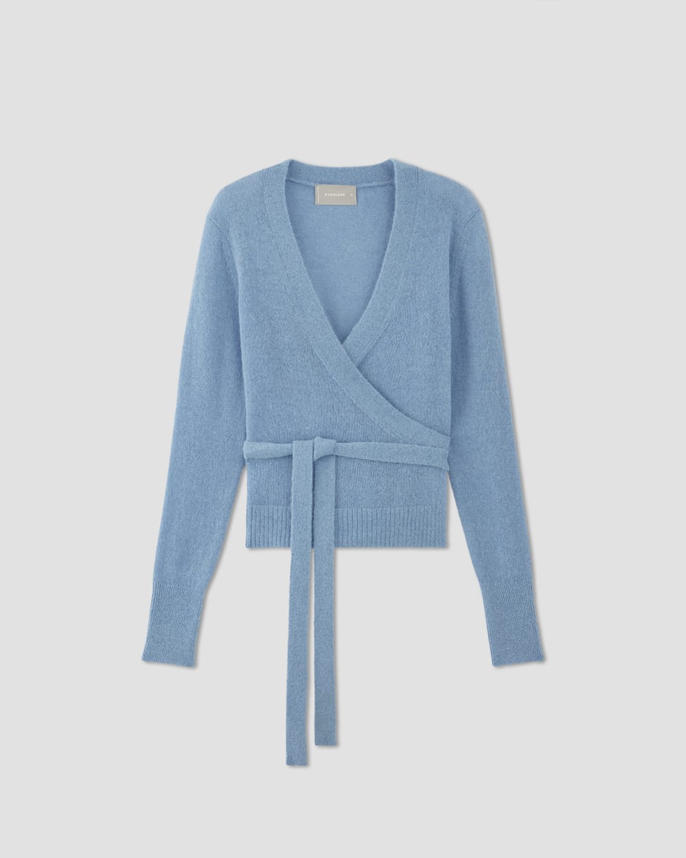 The Alpaca Wrap Sweater in Heritage Blue — alternate view