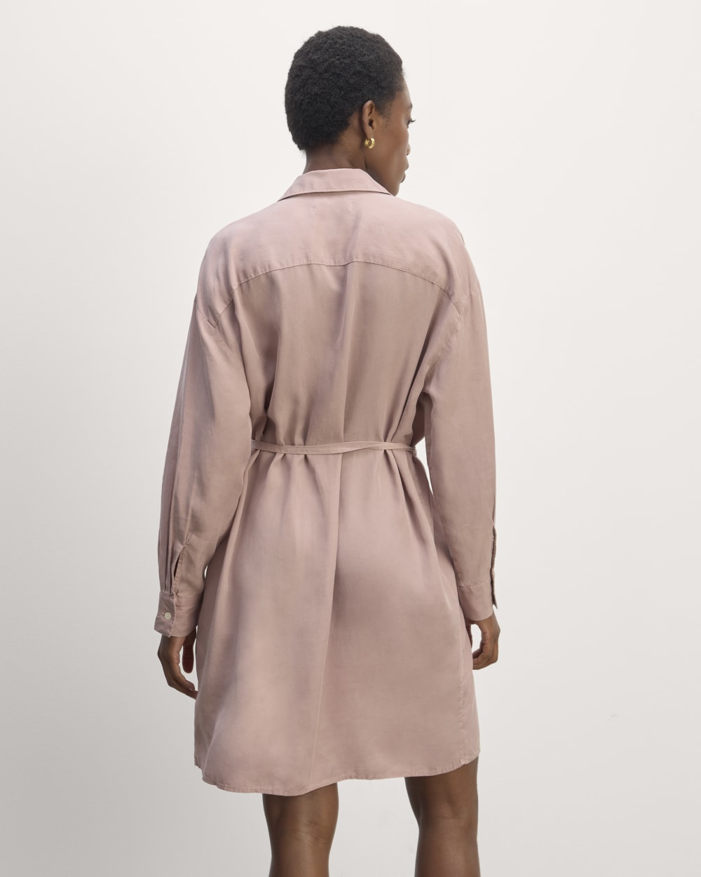 The Must-Have Shirtdress in Butterlite in Dusty Rose — detail view