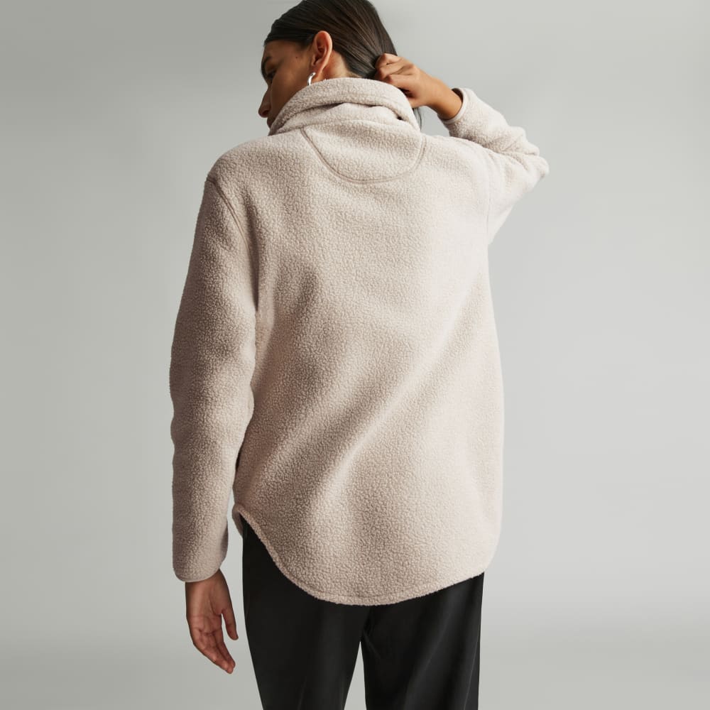 The ReNew Fleece Half-Zip in Oat — detail view