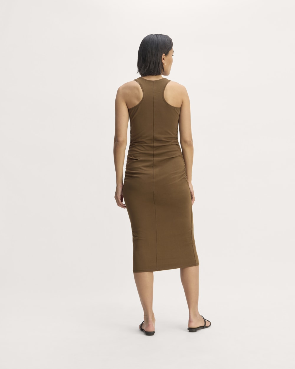 The Form Racerback Dress in Cocoa — detail view