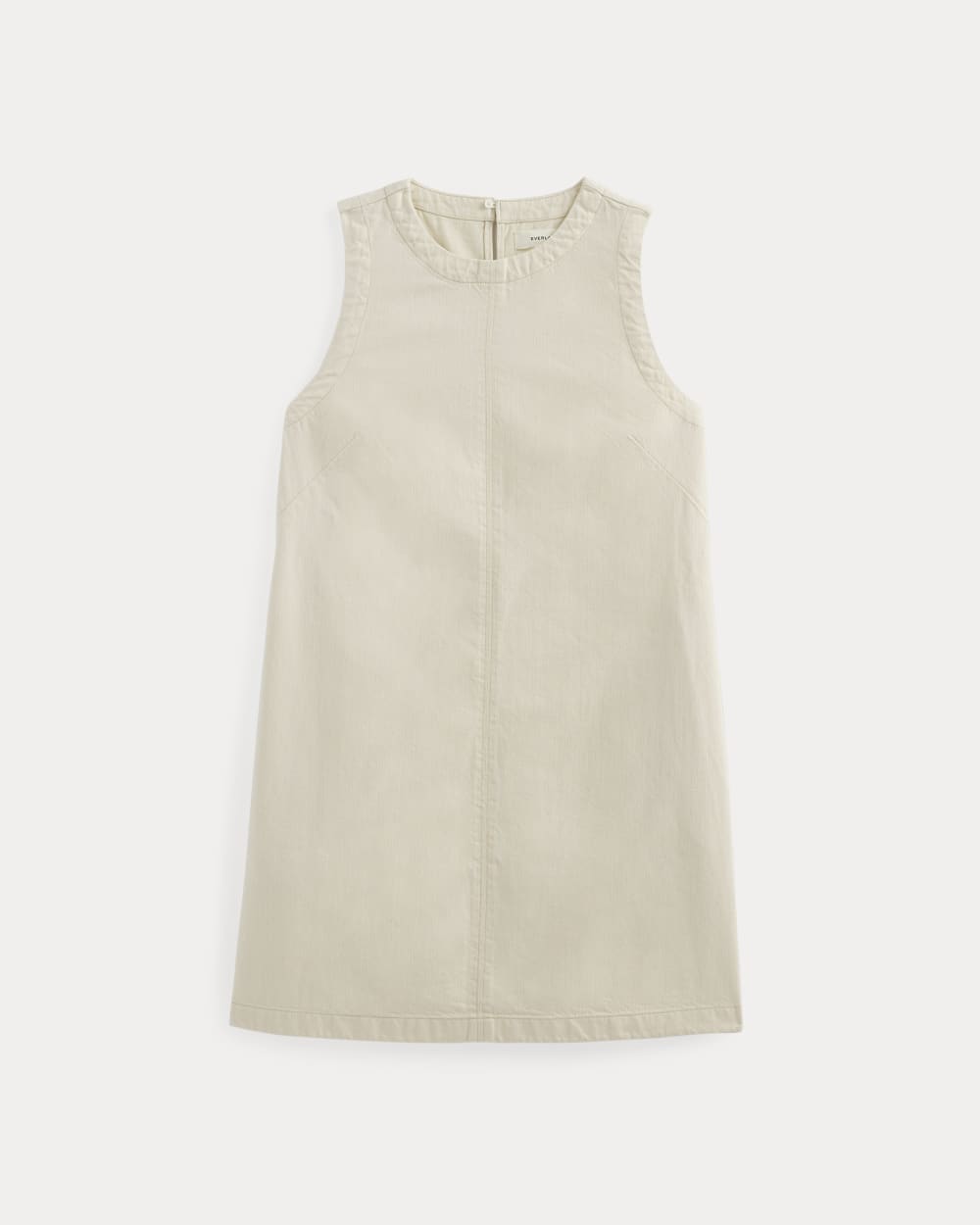 The Denim Shift Dress in Ecru — alternate view