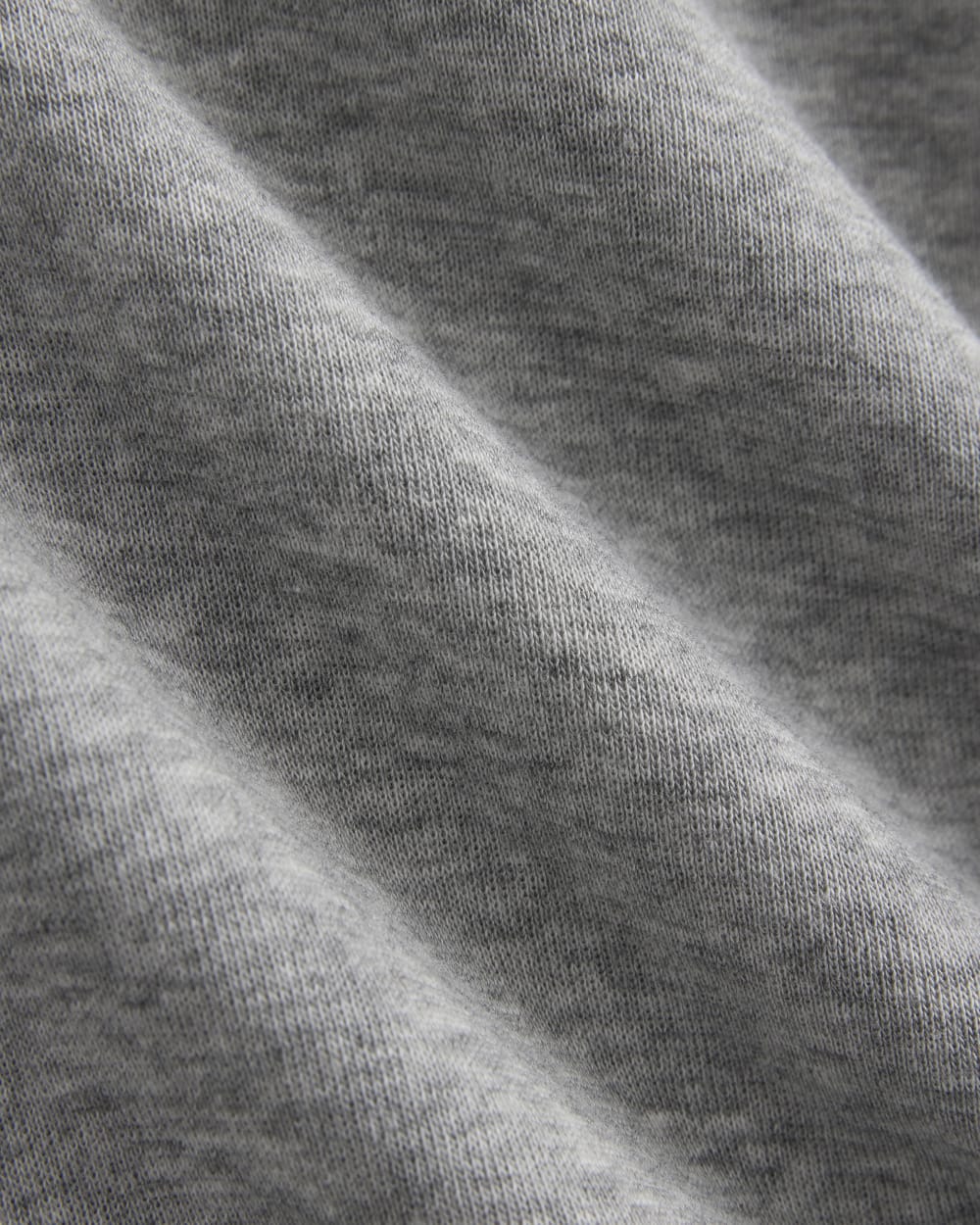 Tissue Long-Sleeve Crew in Heathered Grey — detail view