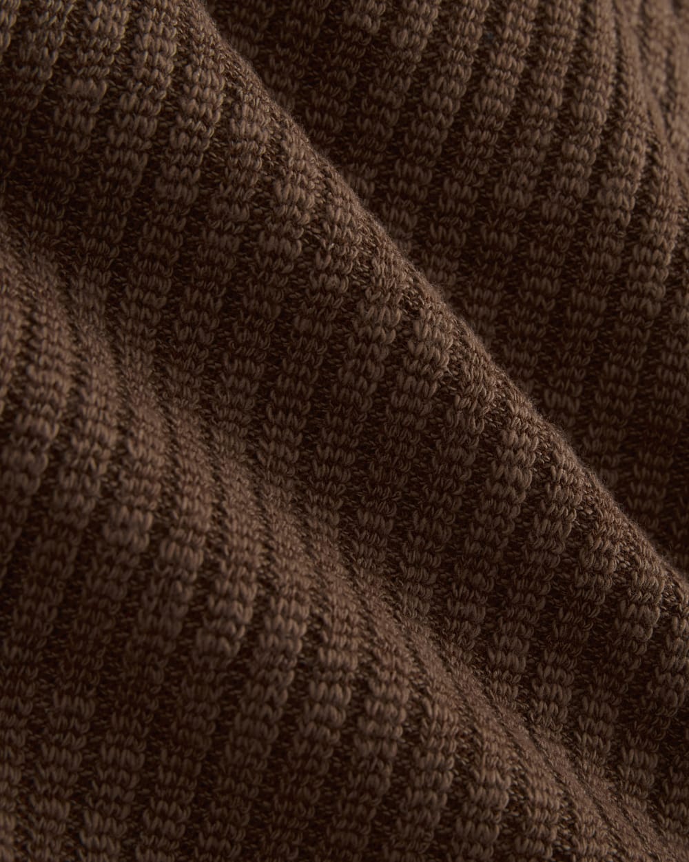 The Cozy Rib Cardigan in Dark Mahogany — detail view