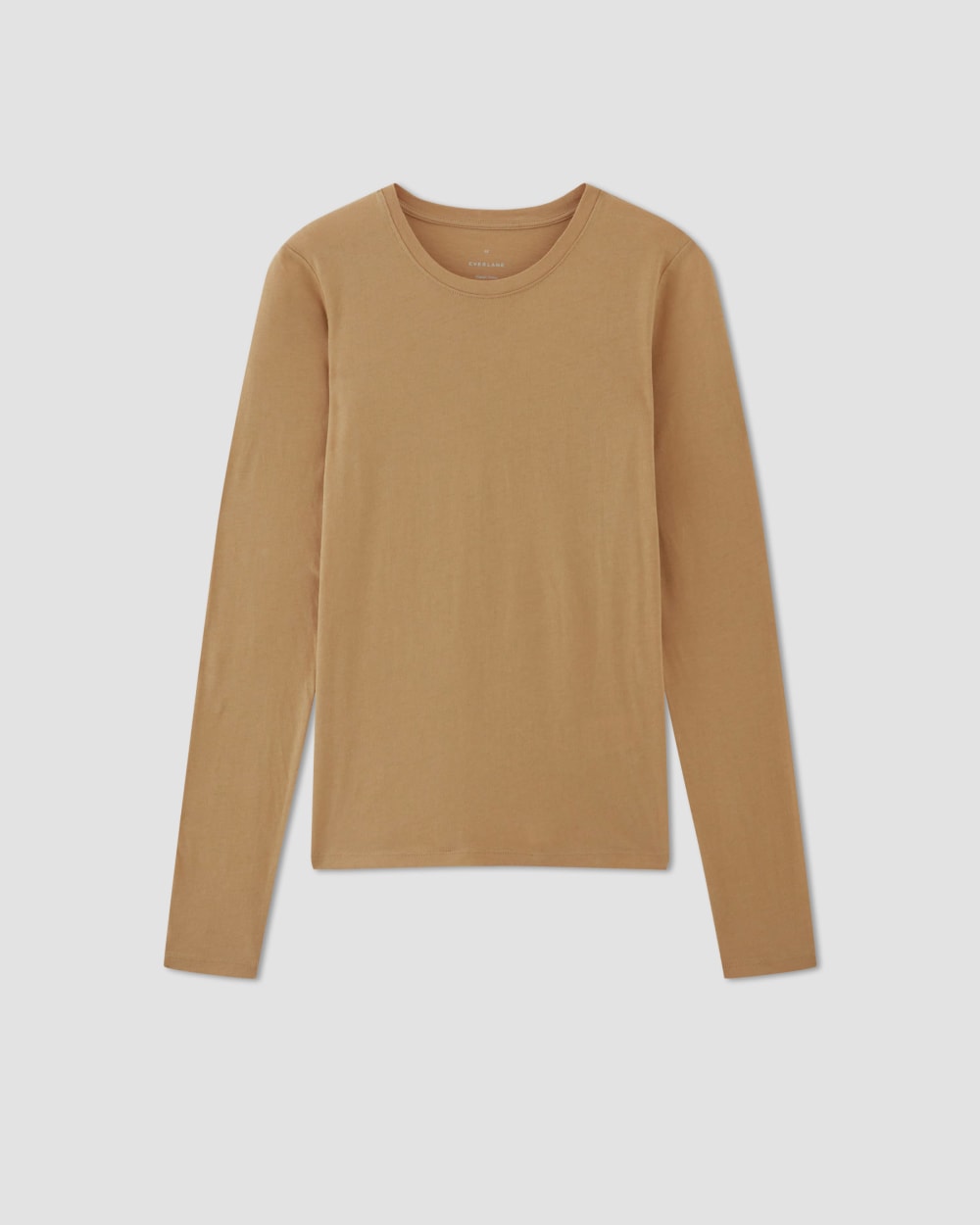 The Organic Cotton Long-Sleeve Crew in Tiger's Eye — alternate view