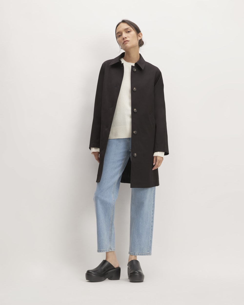 The Mac Coat in Black — detail view