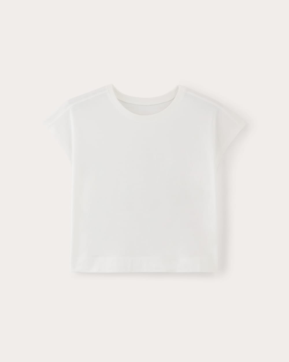 The Muscle Cropped Tee in Essential Cotton in White — alternate view