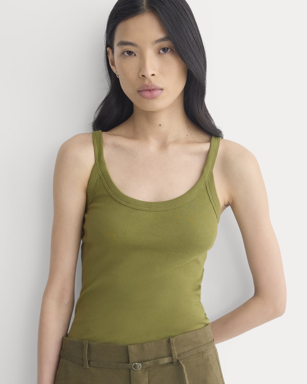 RetroSoft U-Neck Tank in Mayfly — front view
