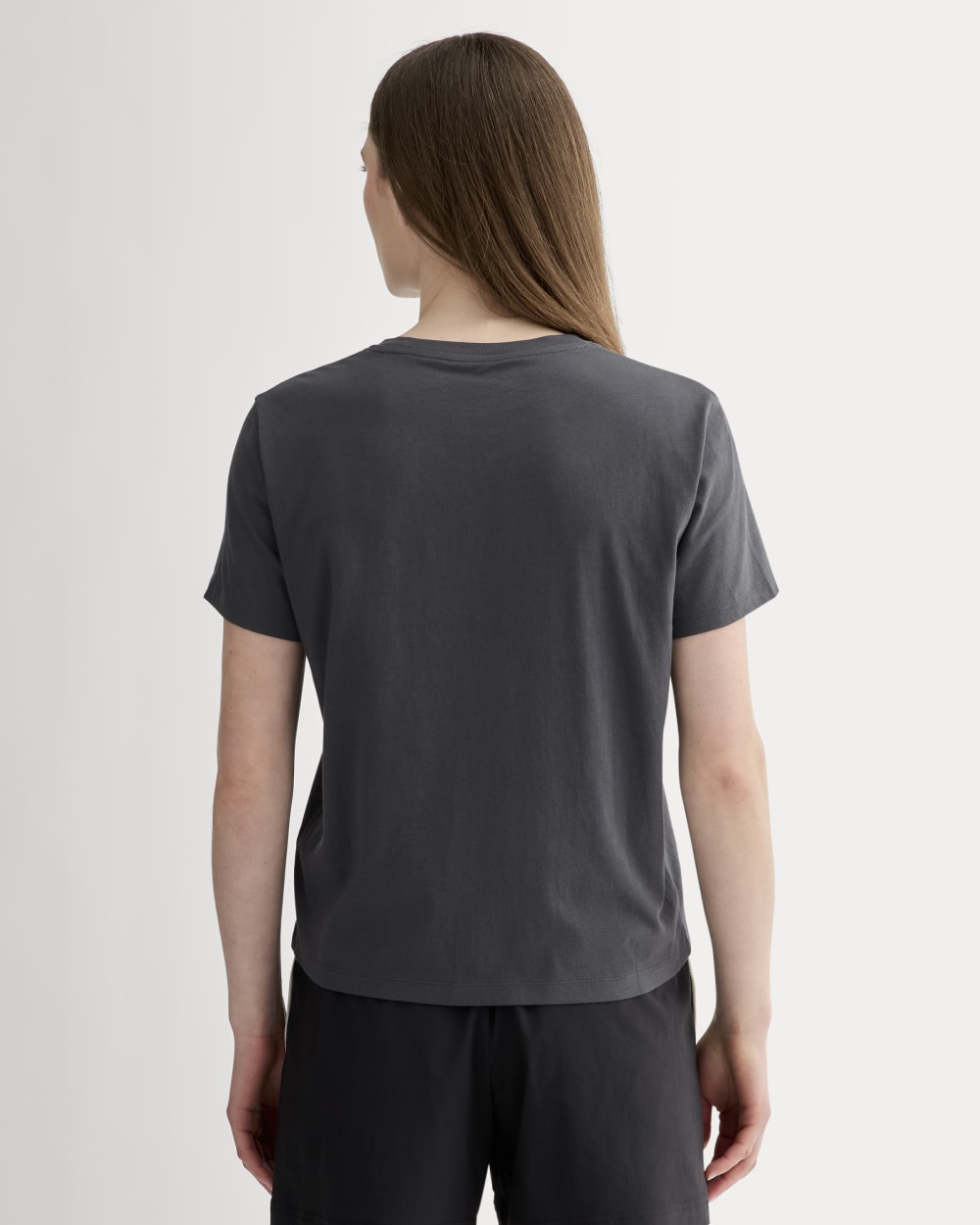The Everlane x Parks Project Box-Cut Tee in Forged Iron / Natural — detail view