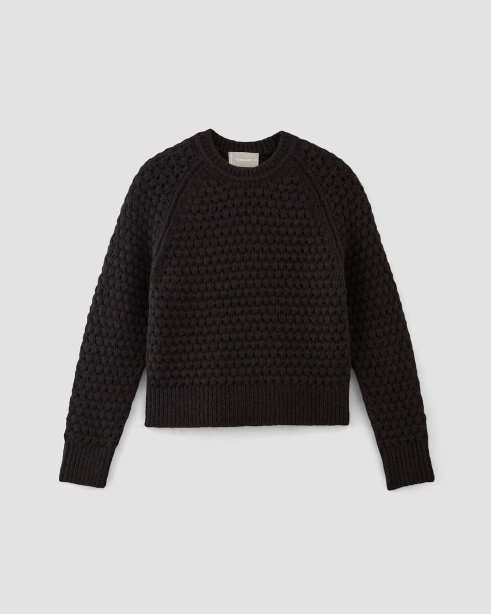 The Cloud Oversized Textured Crew in Black — alternate view
