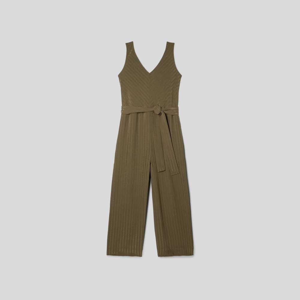 The City Stripe Draped Jumpsuit in Beech — alternate view
