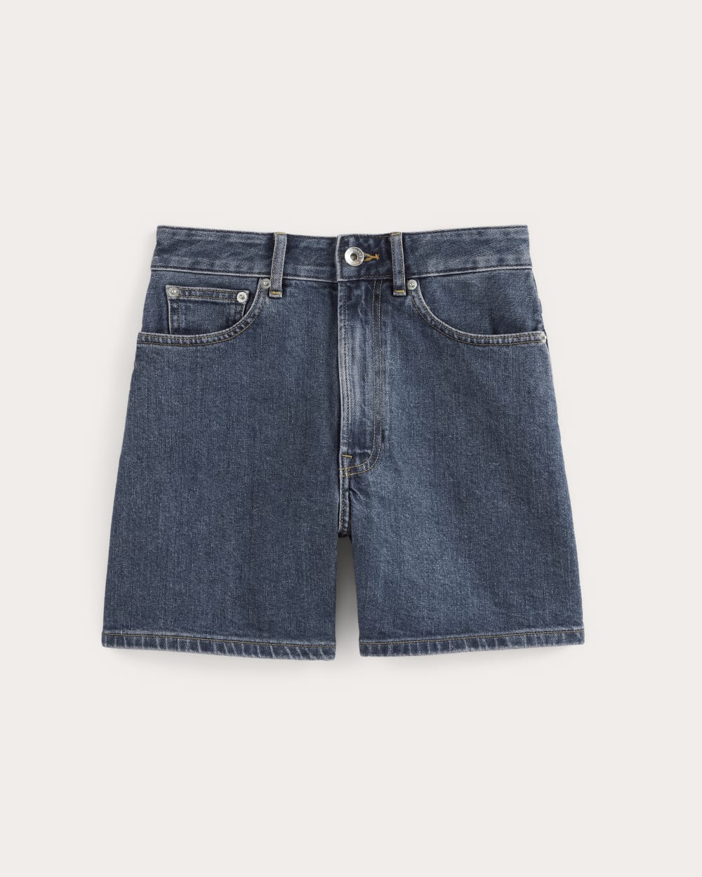 The A-Line Denim Short in Ocean — alternate view