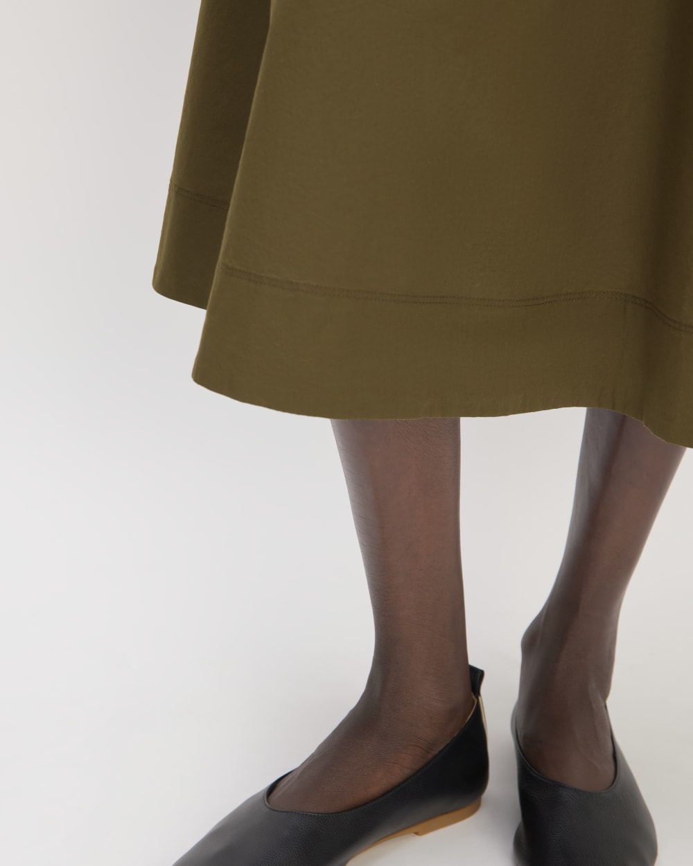 The Long-Sleeve Riviera Dress in Beech — detail view