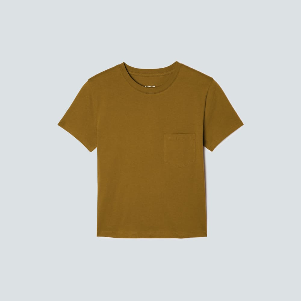 The Box-Cut Tee in Essential Cotton in Tapenade — front view