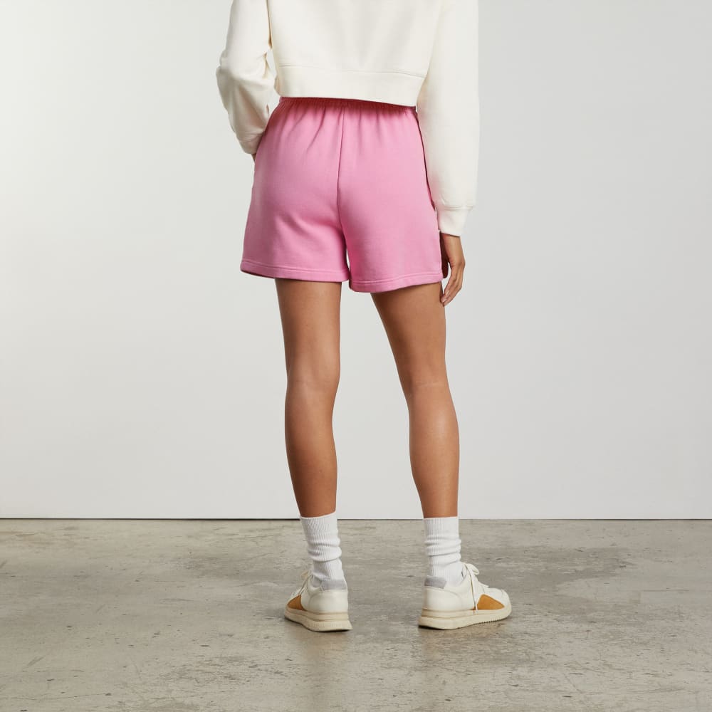 The Track Long Sweatshort in Bubble Gum — detail view
