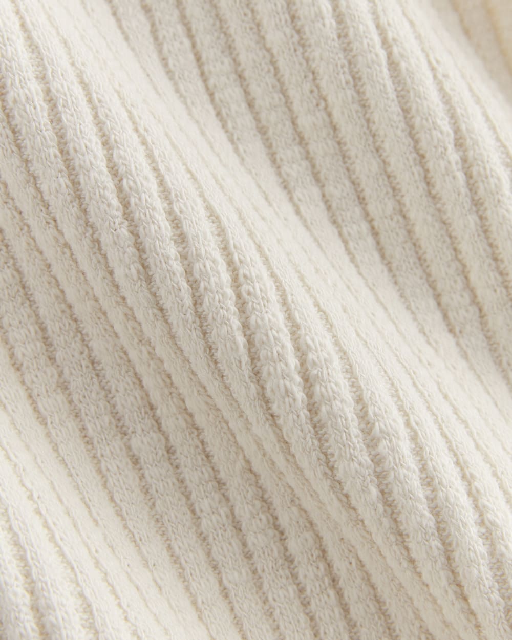 The Cozy Rib Tee in Bone — detail view