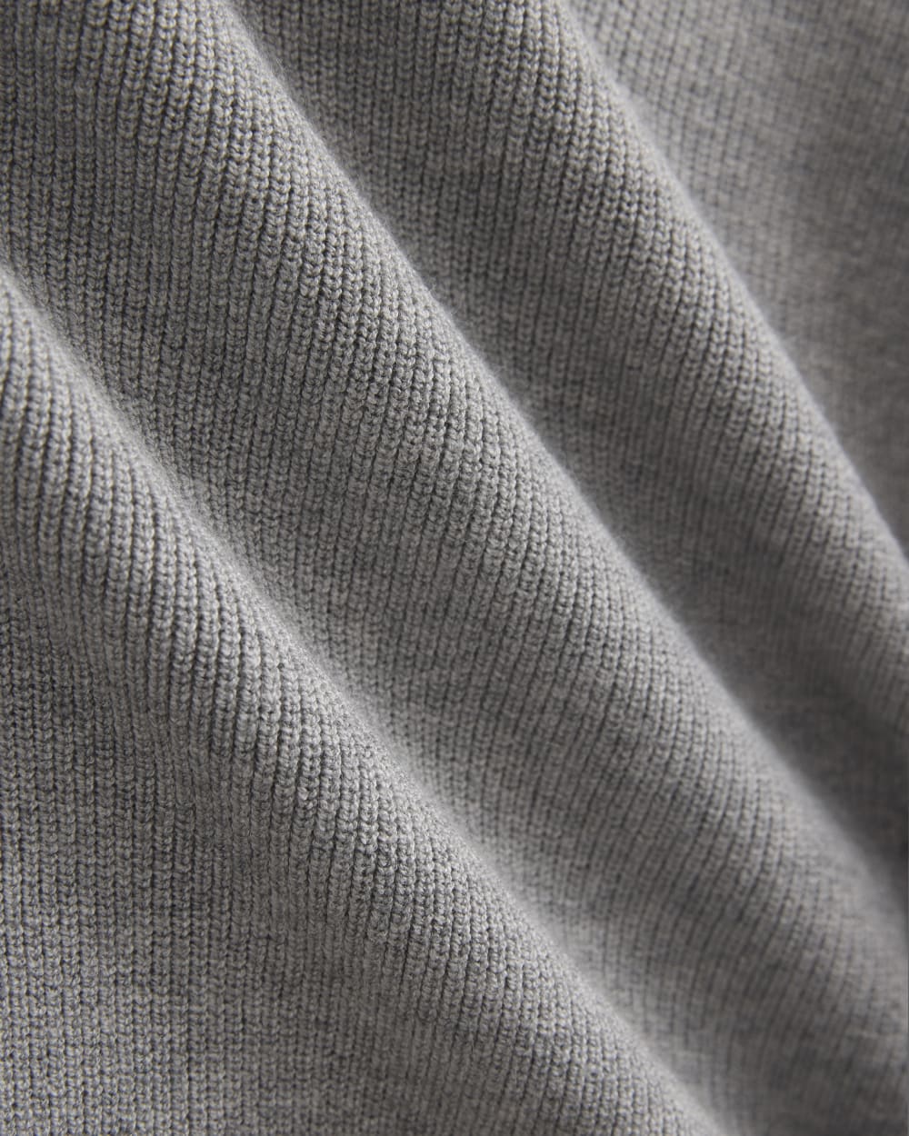 Knit Quarter-Zip Polo Dress in Light Heathered Grey — detail view