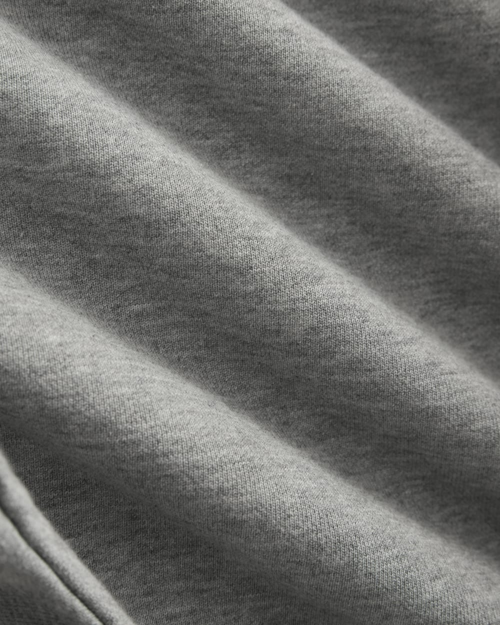 Luxe Fleece Full-Zip Cropped Hoodie in Vintage Heather Grey — detail view