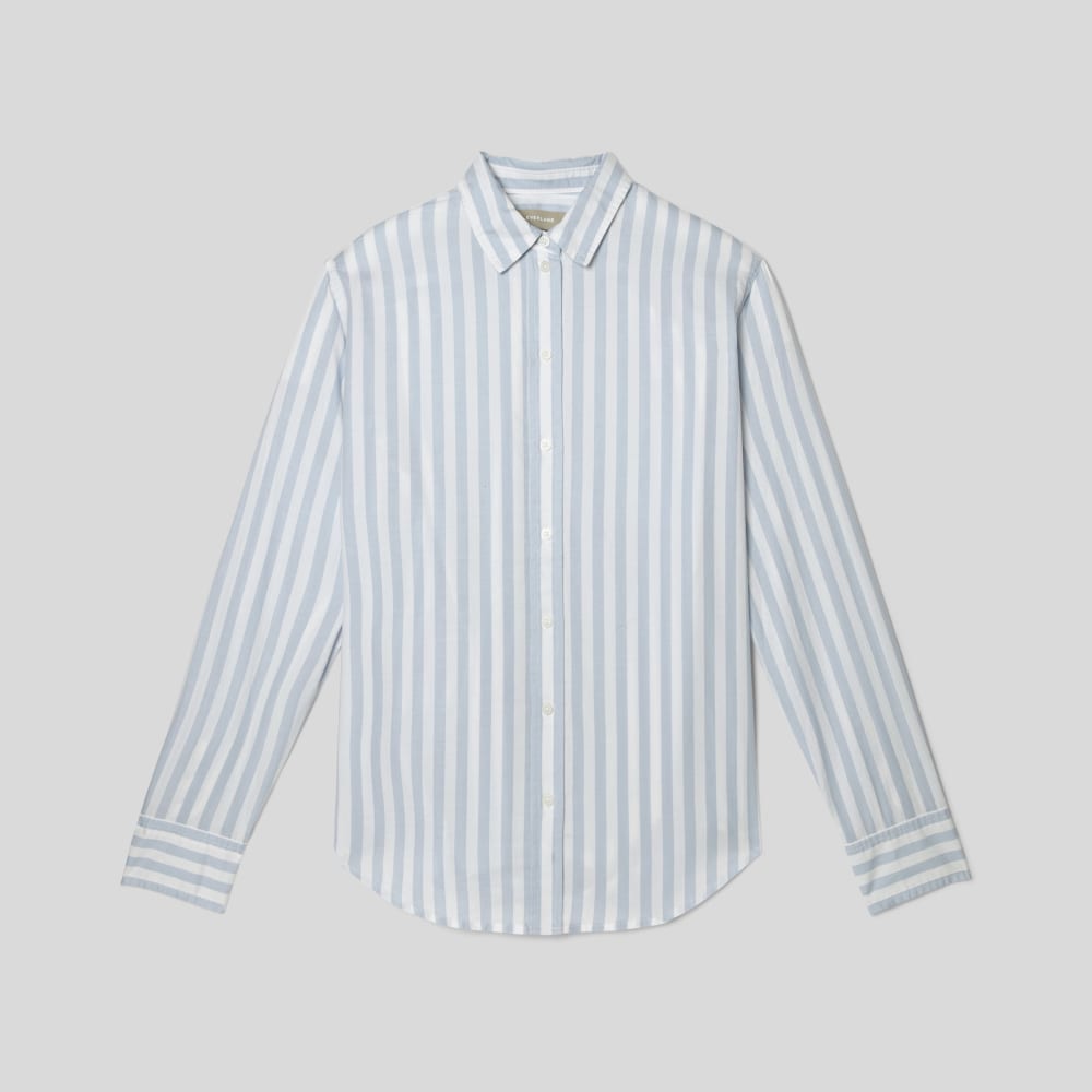 The Must-Have Shirt in Silky Cotton in Periwinkle / White — alternate view