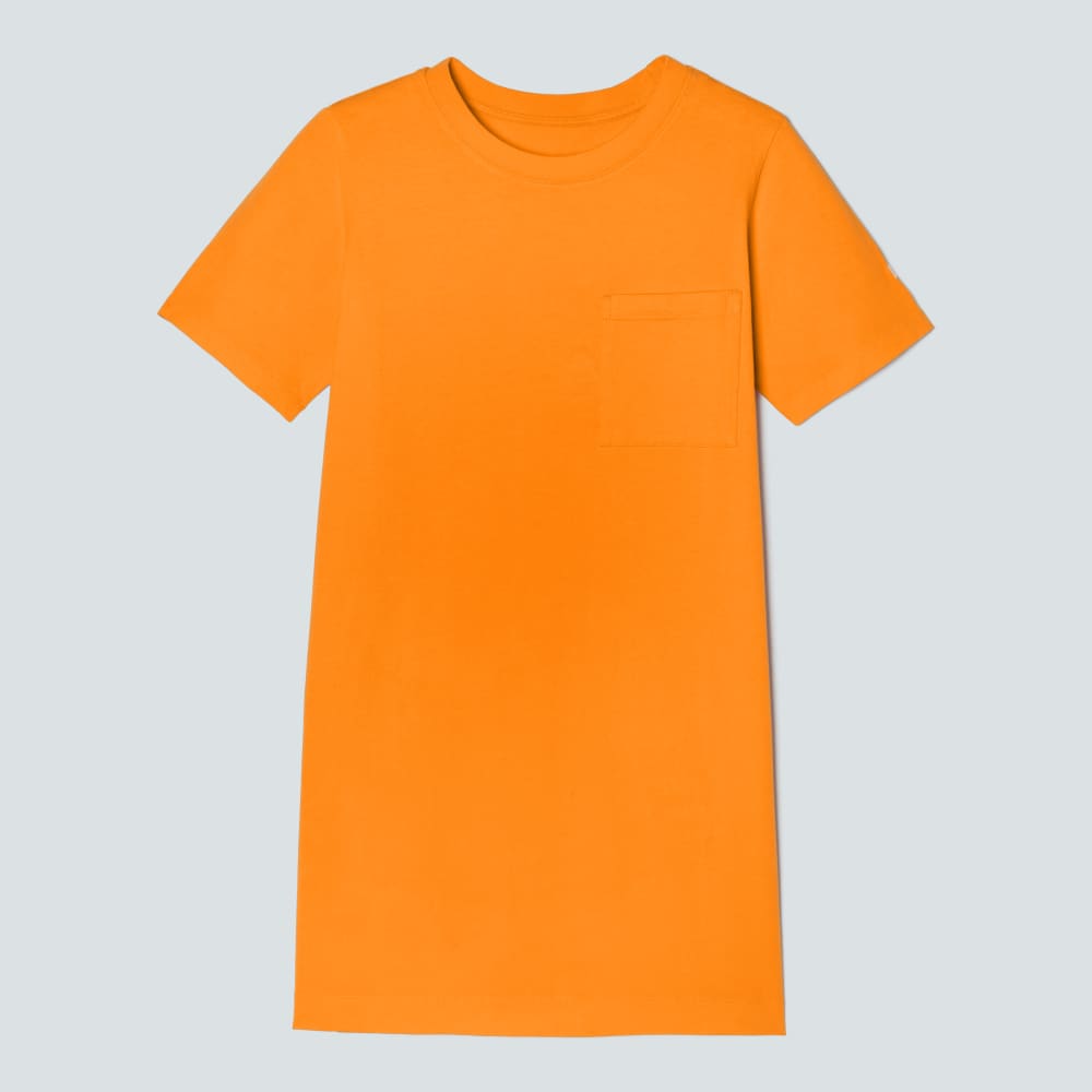 The Organic Cotton Weekend Tee Dress in Turmeric — detail view