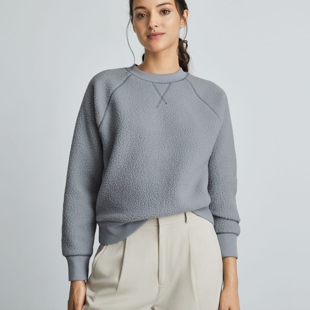 The ReNew Fleece Raglan Sweatshirt in Smoke — alternate view