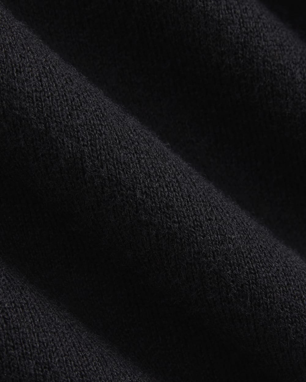 Double Knit Half-Zip in Cotton Merino in Black — detail view