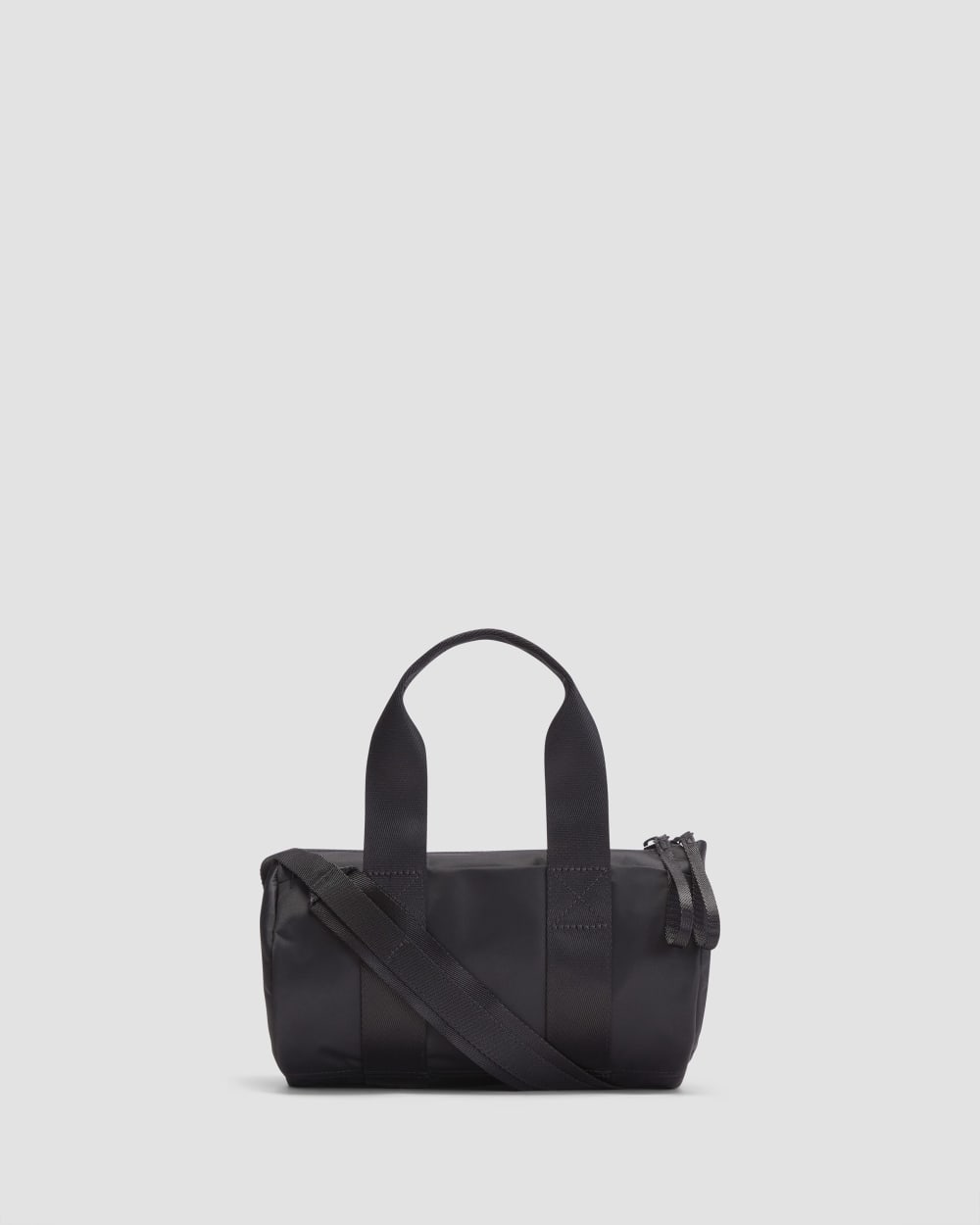 The Recycled Nylon Crossbody in Black — front view