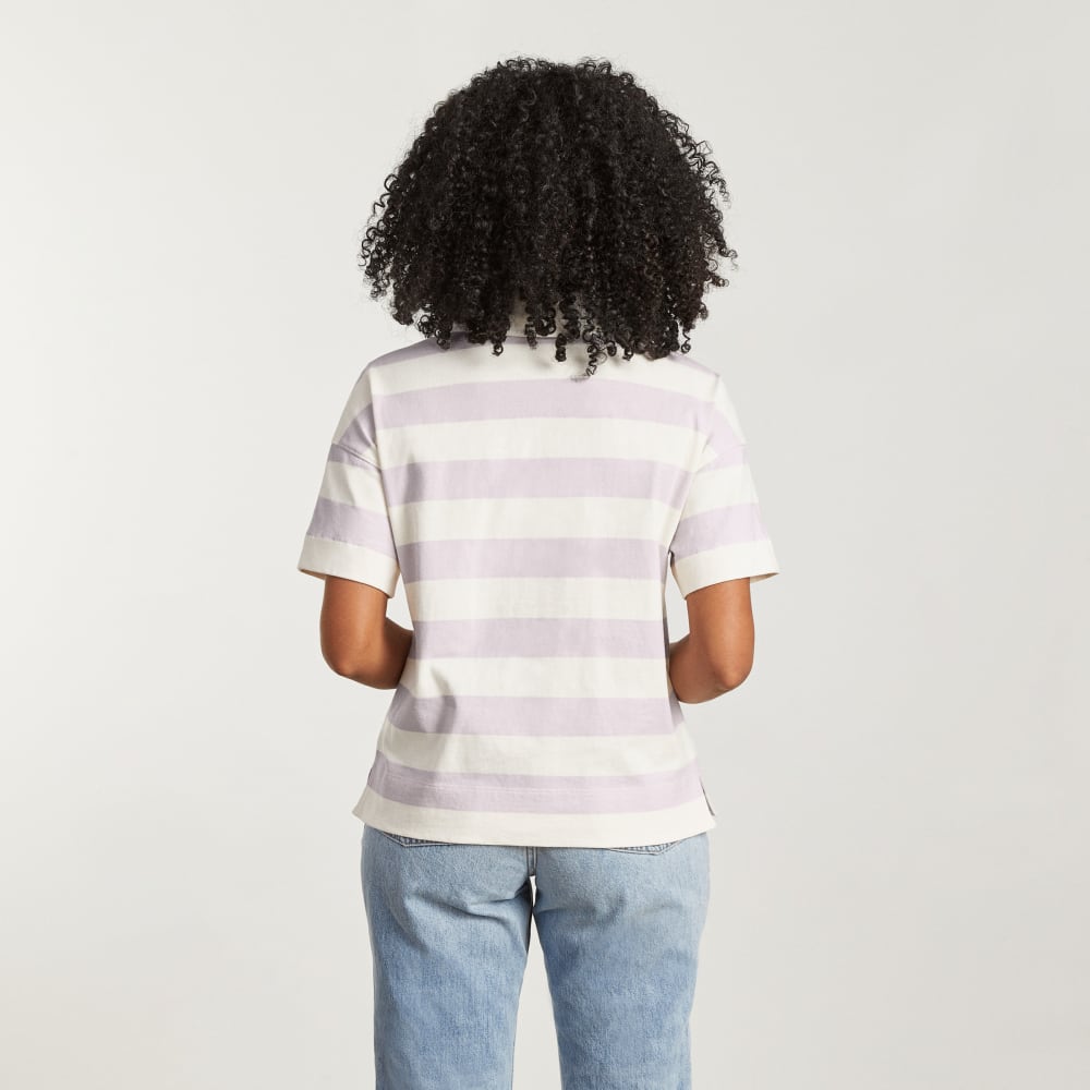 The Retro Jersey Polo in Pale Orchid / Canvas — detail view