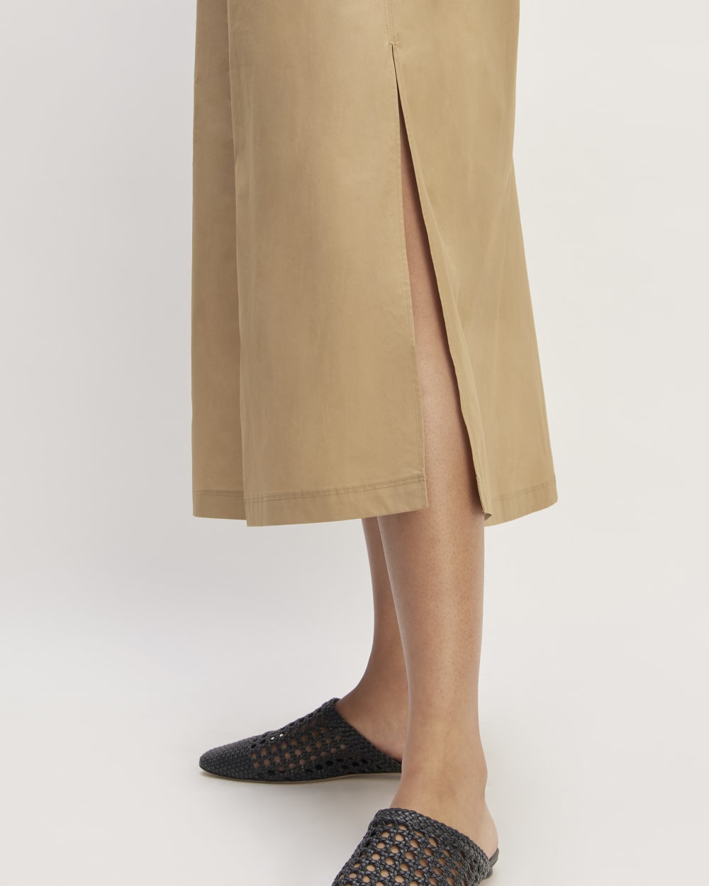 The Supima® High-Neck Riviera Dress in Black / Tiger's Eye — detail view