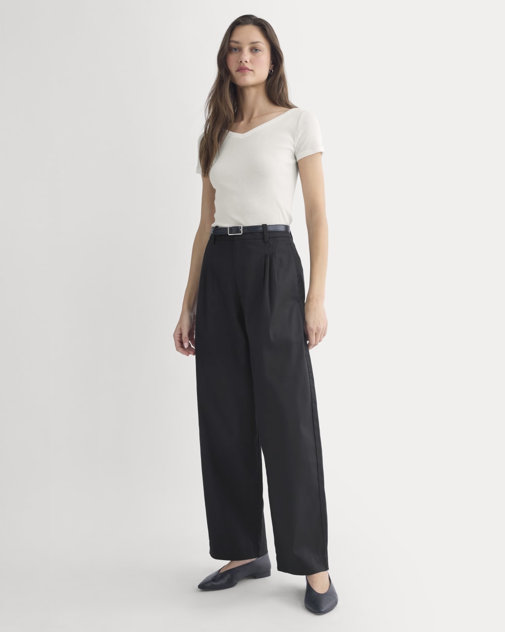 Tailored Drape Balloon Pant in Black — front view