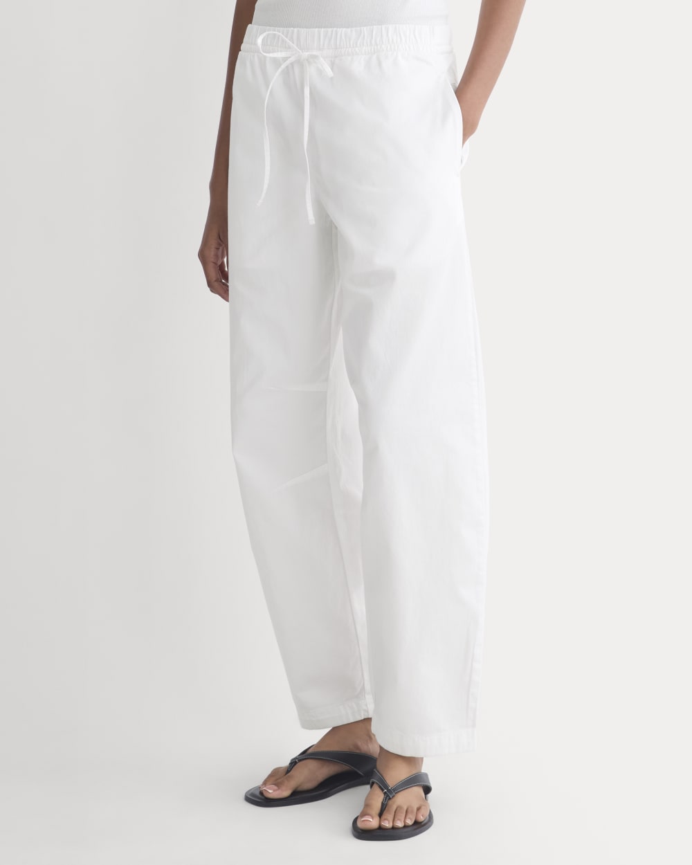 Pull-On Balloon Pant in White — detail view