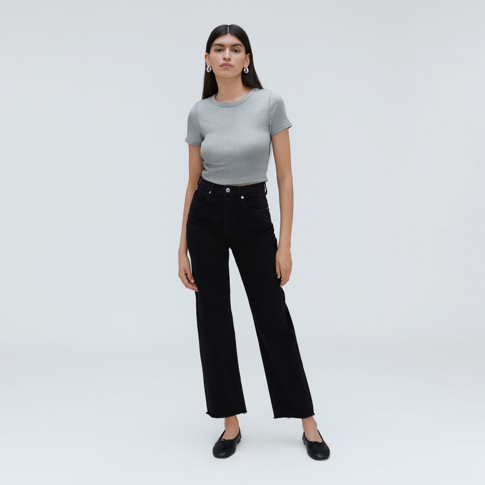 The ’90s Rib Tee in Sky — detail view