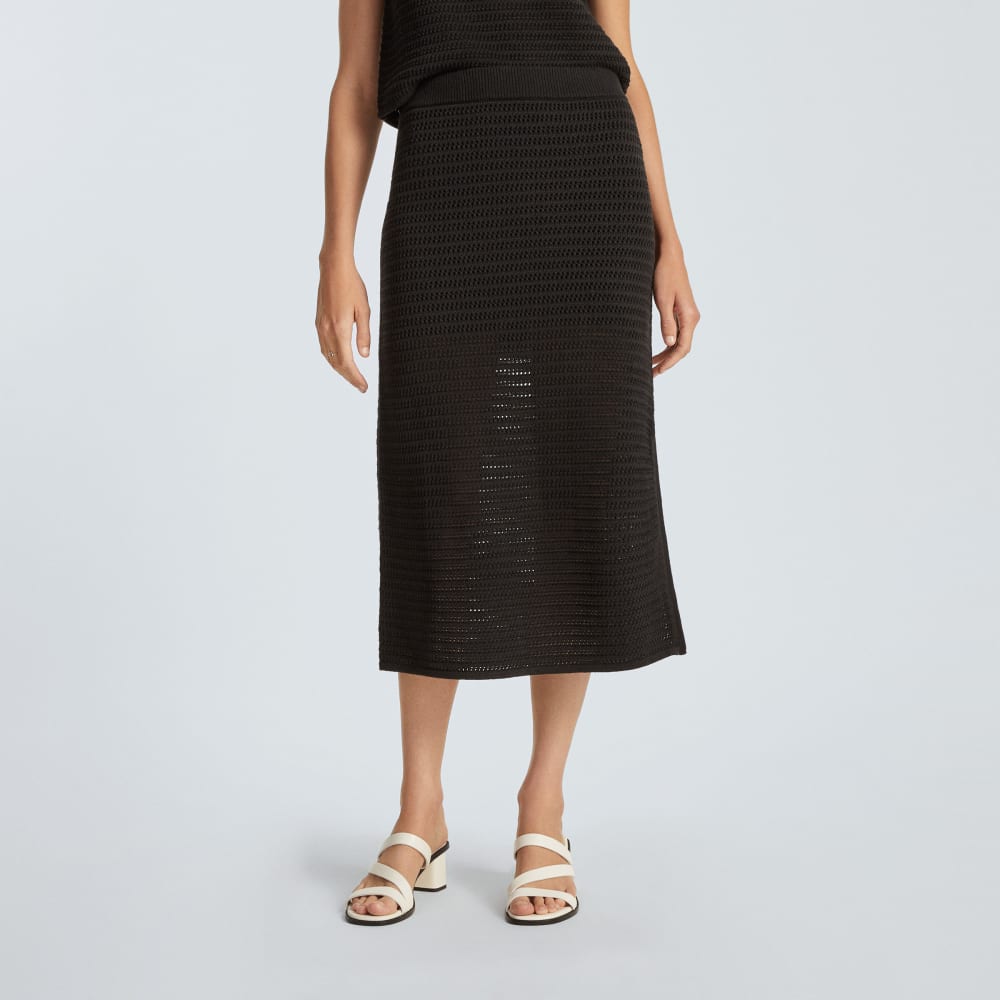 The Crochet Knit Skirt in Black — alternate view