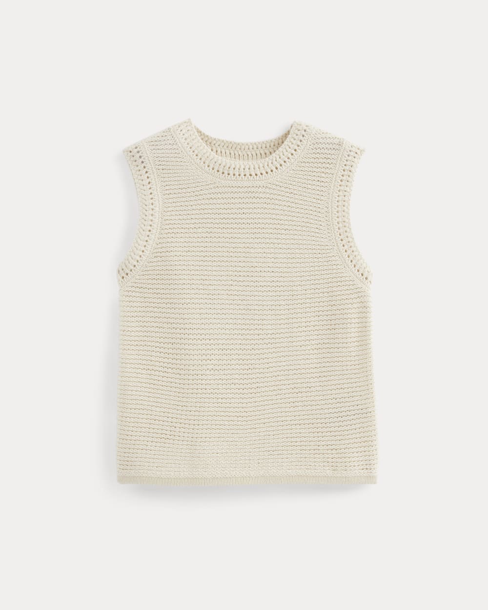 The Organic Cotton Open-Stitch Tank in Canvas — alternate view