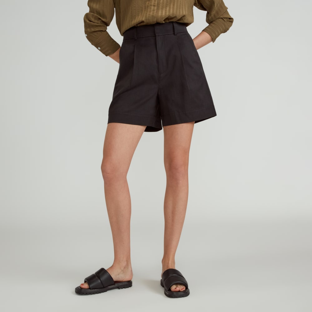 The Draper Short in Buttersmooth in Black — detail view