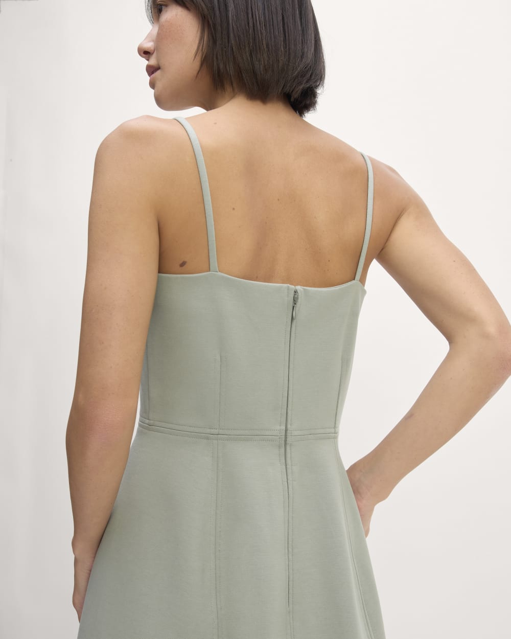 The Dream Everywhere Dress in Sage Green — detail view