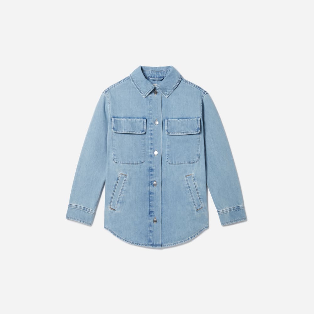 The Denim Shirt Jacket in Myrtle Sky — front view