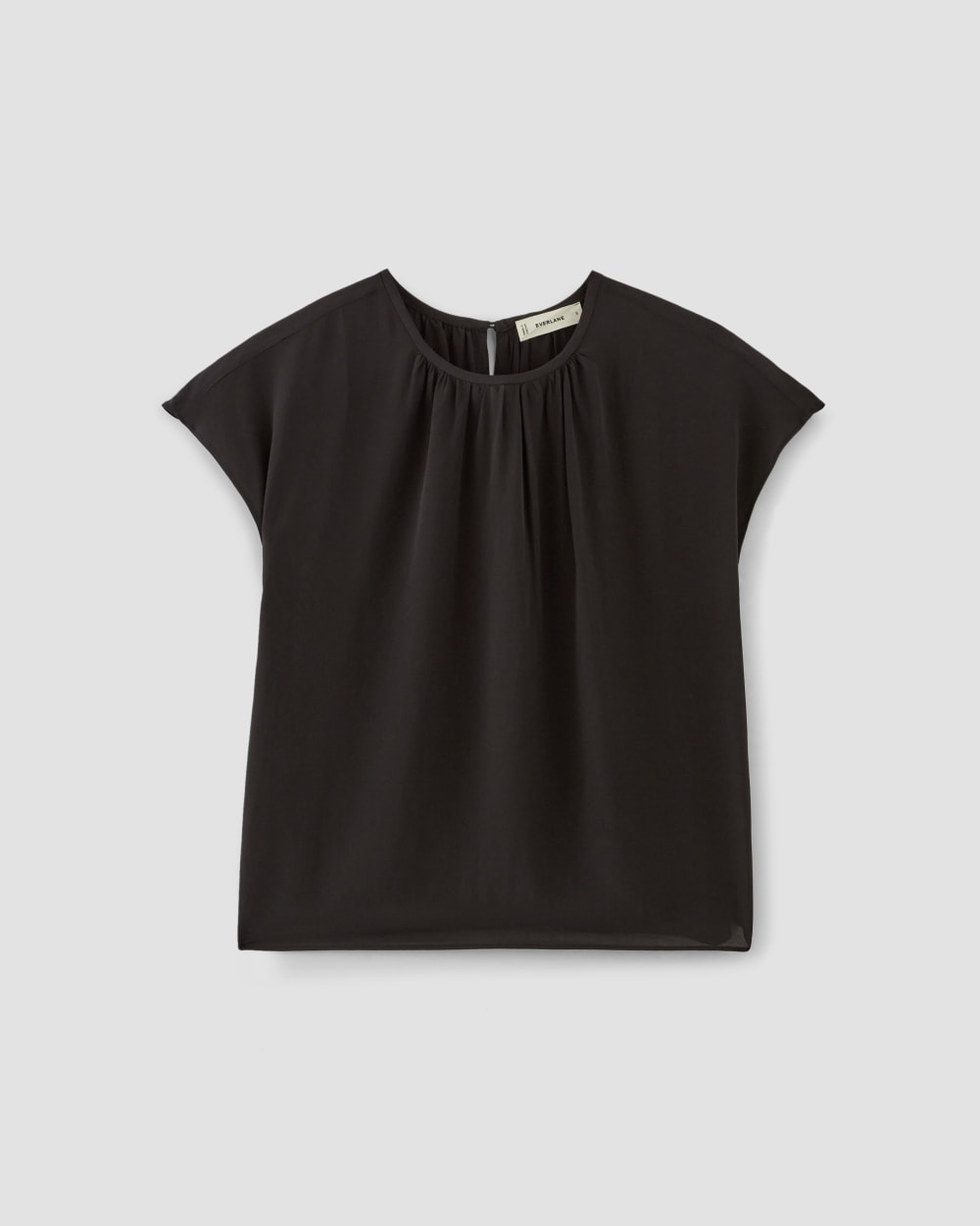 The Gathered Neck Top in Black — alternate view