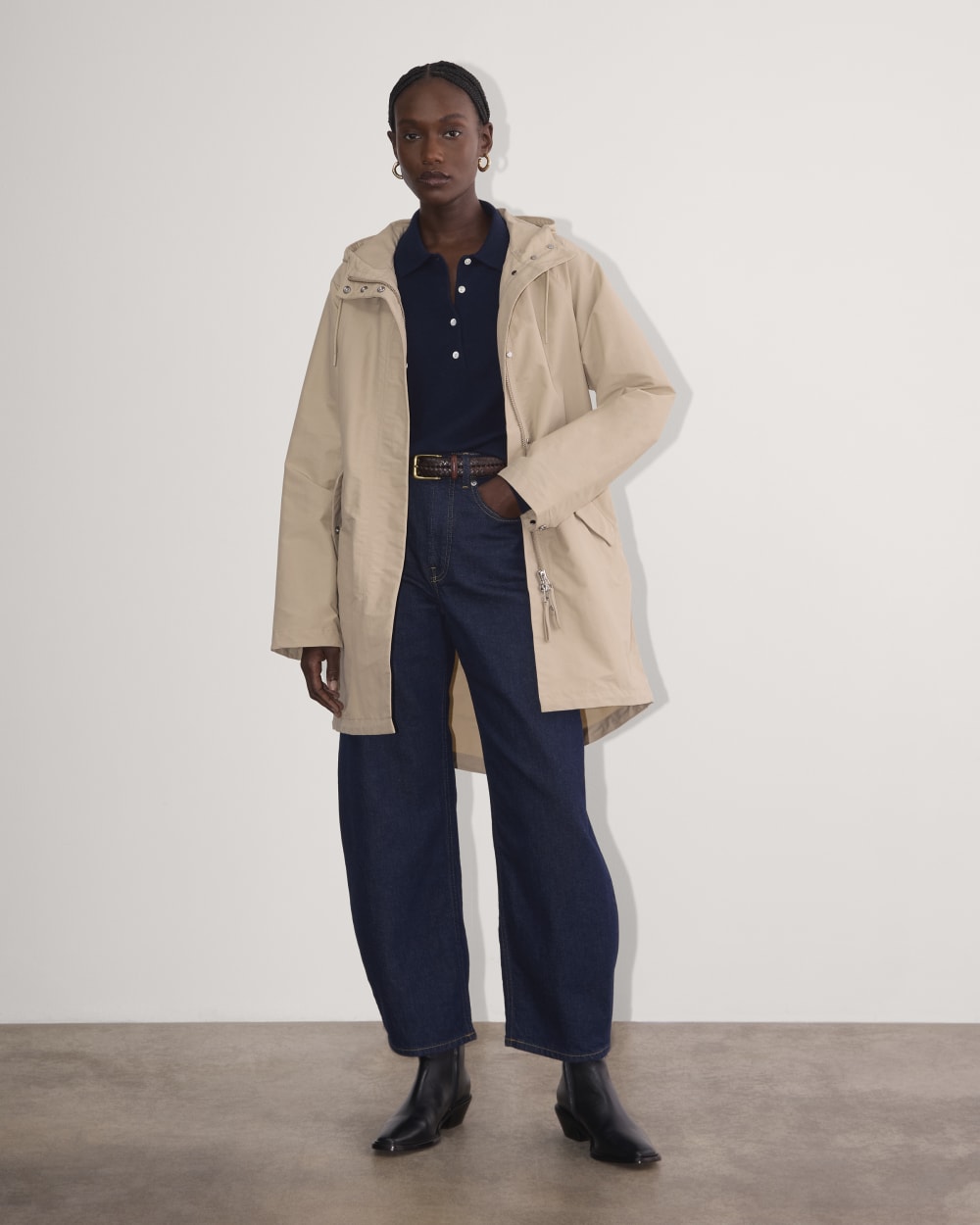 The Anorak in Trench Coat Khaki — detail view