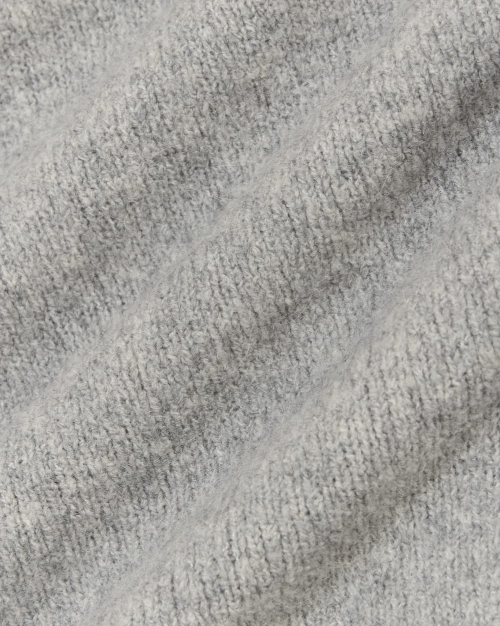 The Cocoon Crew in Plush Cotton in Heathered Grey — detail view