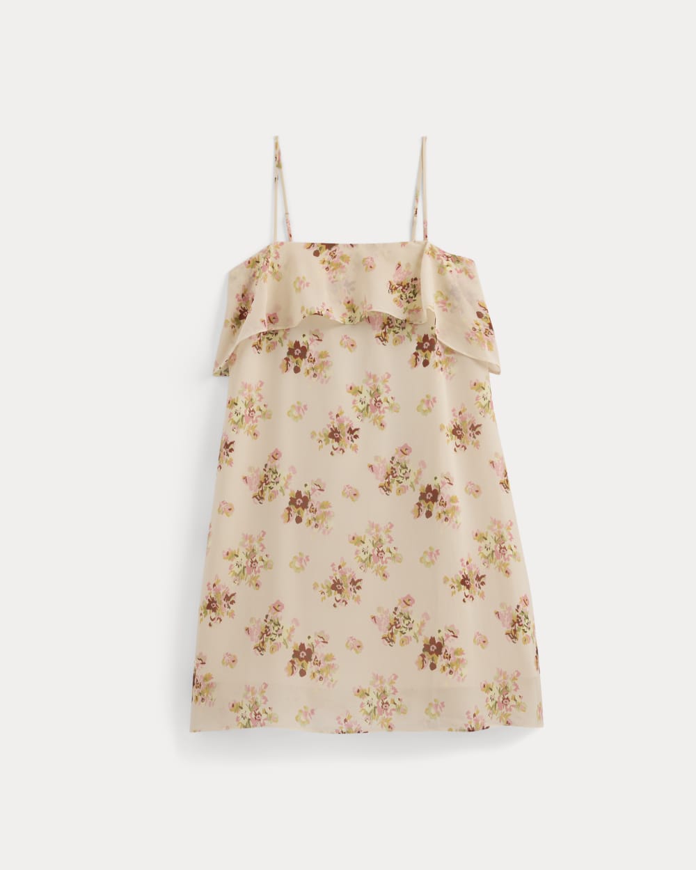 Scarf-Tie Mini Dress in Silk Georgette in Vintage Floral — alternate view
