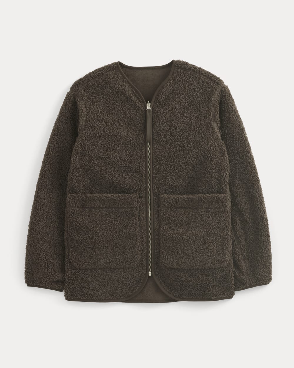 Reversible Teddy Jacket in Coffee Bean — alternate view