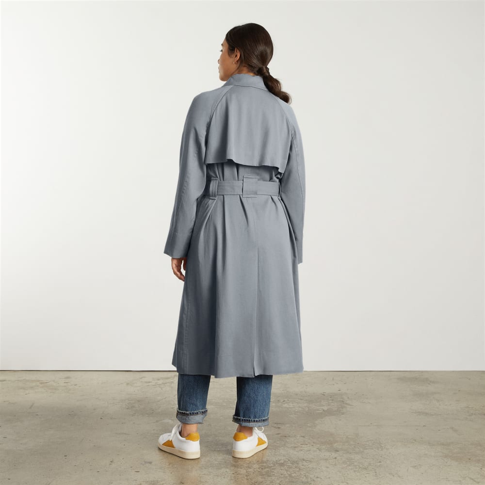 The Gathered Drape Trench in Smoke — detail view